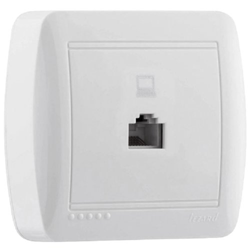 Розетка компьютерная накладная Lezard Demet 1-м. RJ45 5e белый картинка